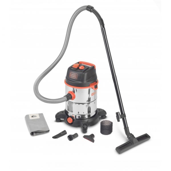 BX30XT - vysavač profi se zásuvkou nerez nádoba  Black + Decker 30 litrů 1600 W